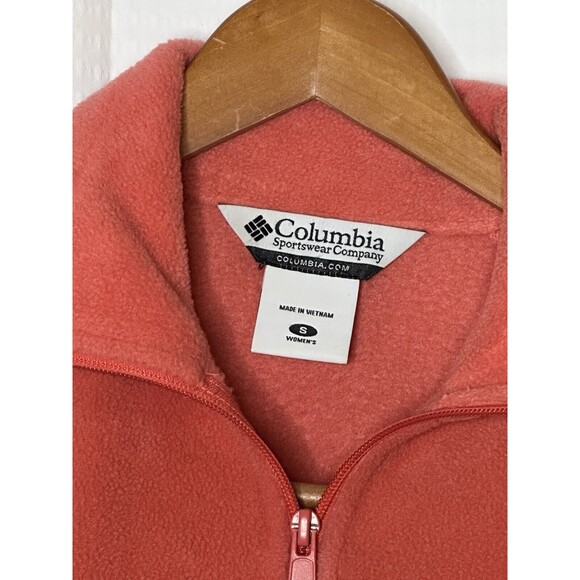 Columbia Womens Small Fleece Full Zip jacket Coral - Picture 2 of 3